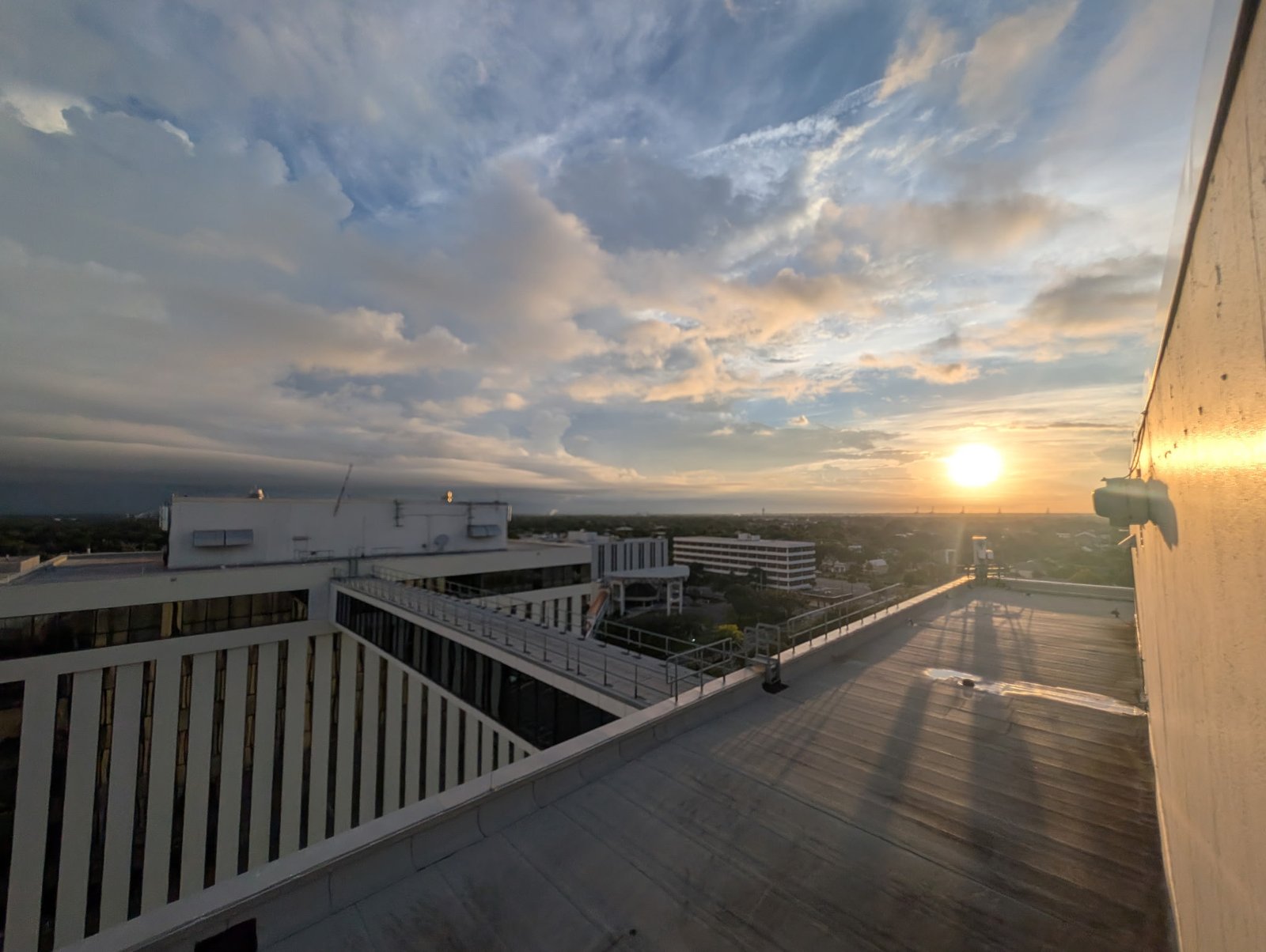 Sunset rooftop view
